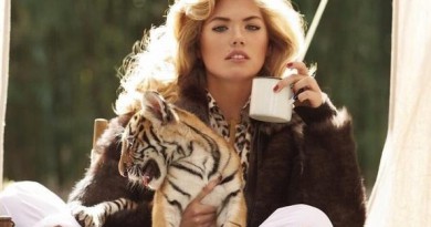 Kate Upton and a Baby Tiger