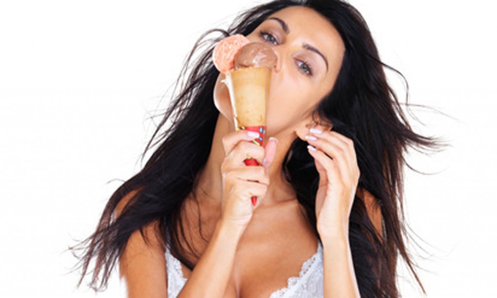 We should all look like her while eating ice cream......