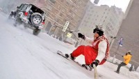 Snowboarding in the Big Apple