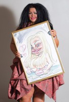 Christine Butel and her funny looking caricature