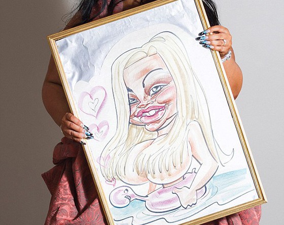 Christine Butel and her funny looking caricature