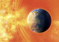 Solar flare hitting Earth